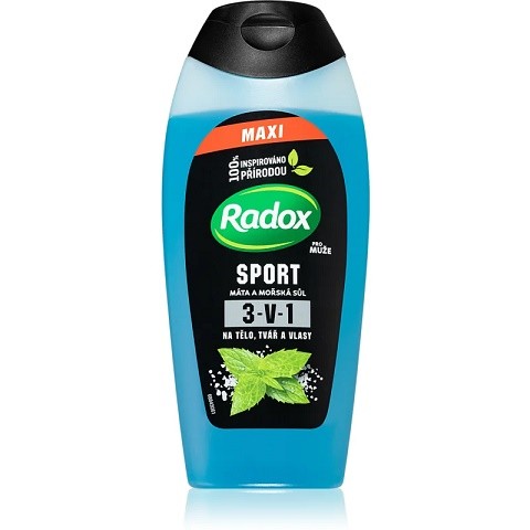 Radox 3in1 Sport 400ml máta a mořská sůl - Kosmetika Pro muže Péče o tělo Sprchové gely